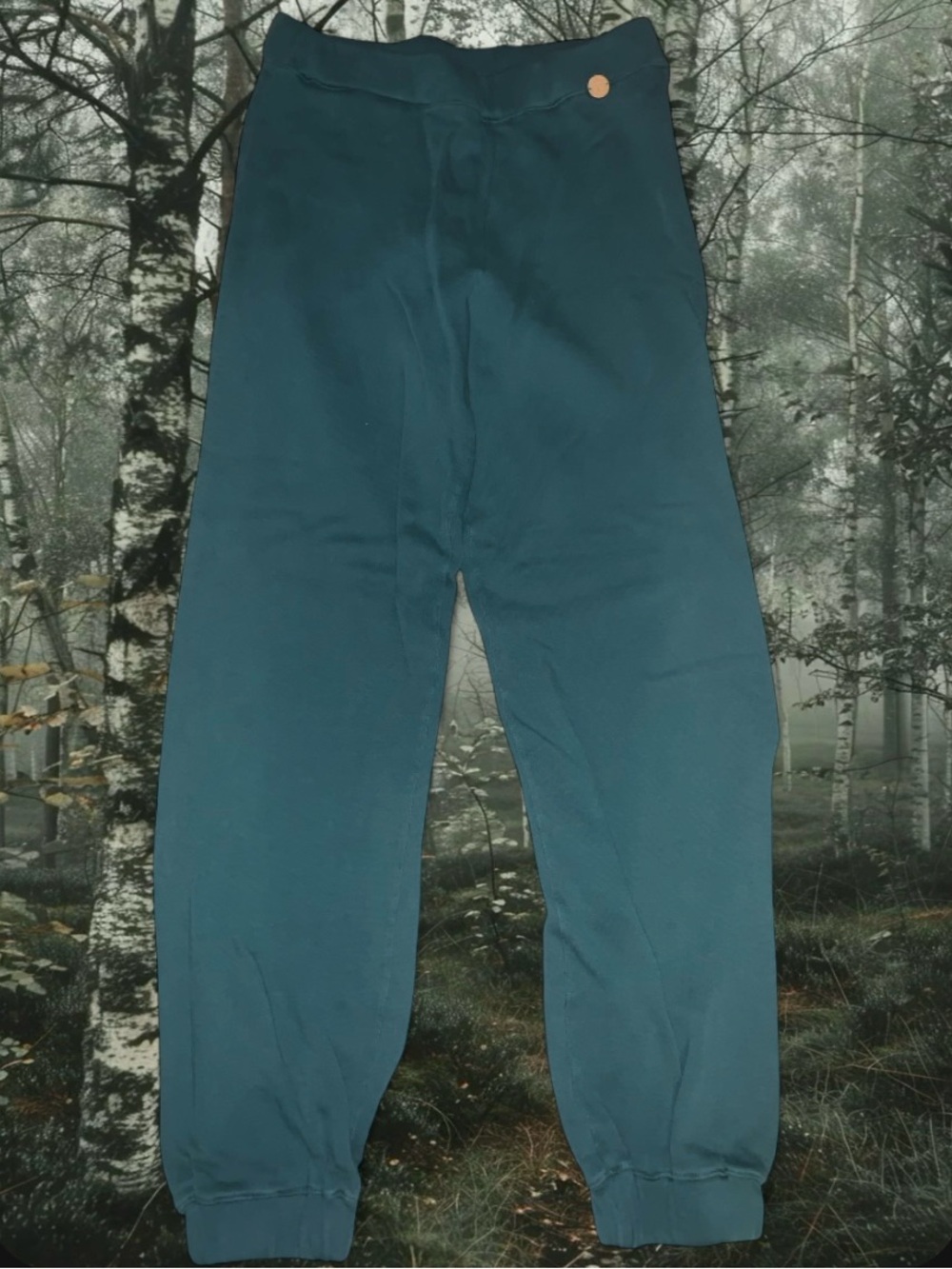 Handmade Teal Jogger Pants with Elastic Cuffs